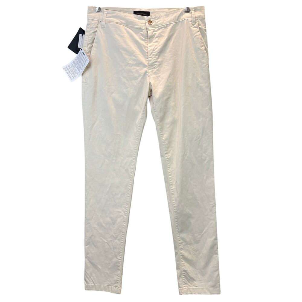 Adriano Langella Pants Mens 36/50 Cream Panna Slim Fit Work Made in Italy NWT